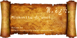 Miskovity Ágost névjegykártya